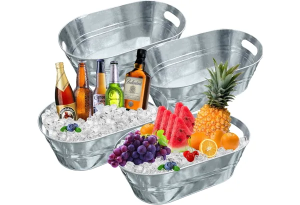 Galvanized Beverage Tubs · Set of 4