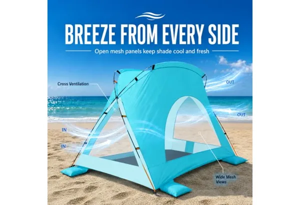 Etto Beach Sun Shelter · 3-Person · Turquoise, photo 5