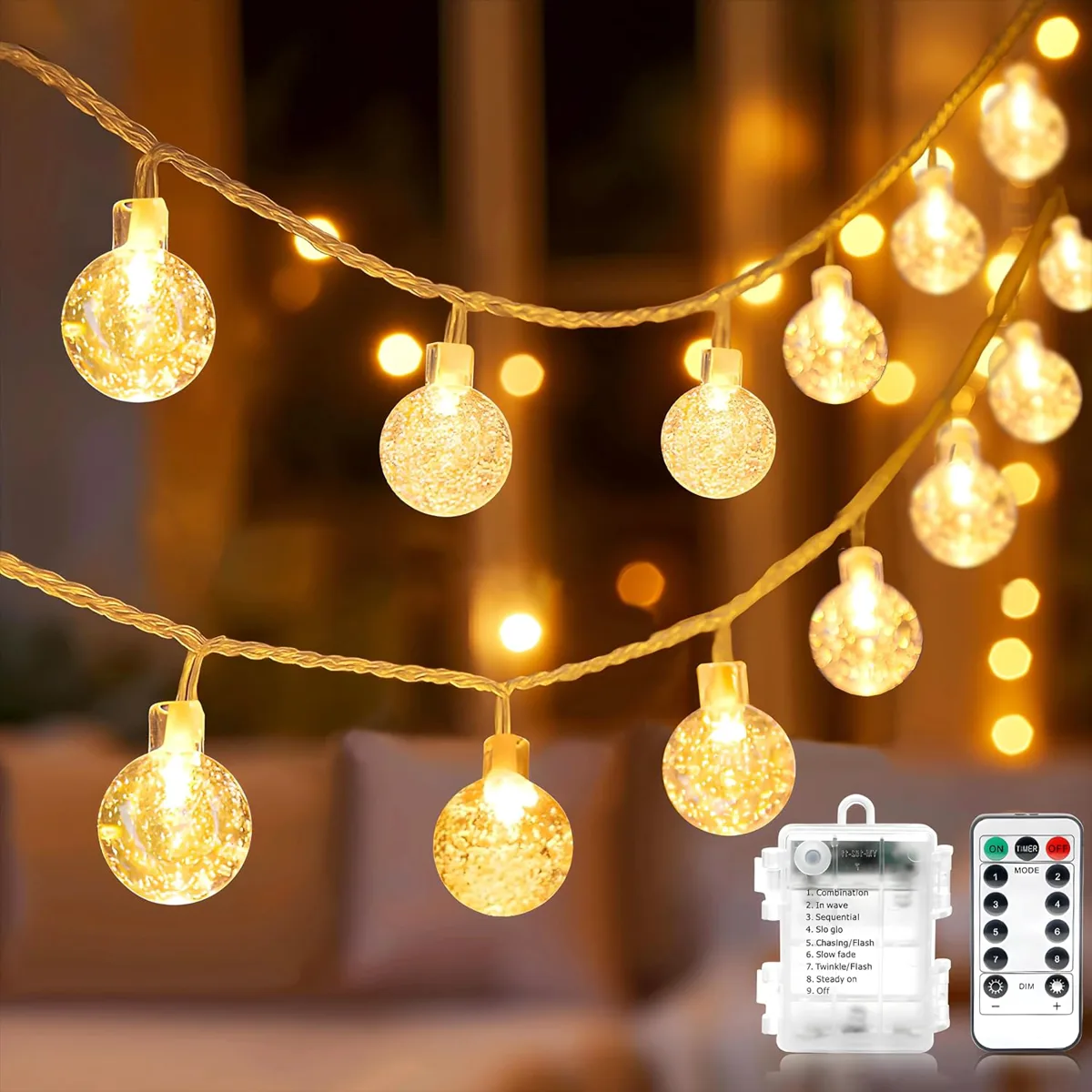 Metaku Globe Fairy Lights 33 ft · Remote