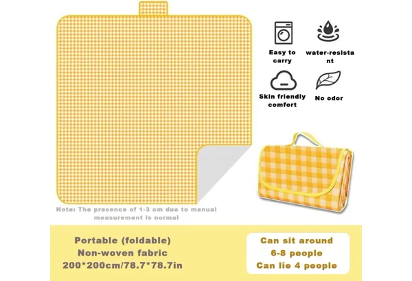Coldcool Picnic Blanket XL · Yellow Gingham, photo 2