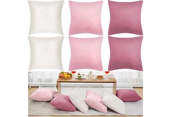 Berlune Velvet Pillow Covers 18×18 · Pink · 6-pc
