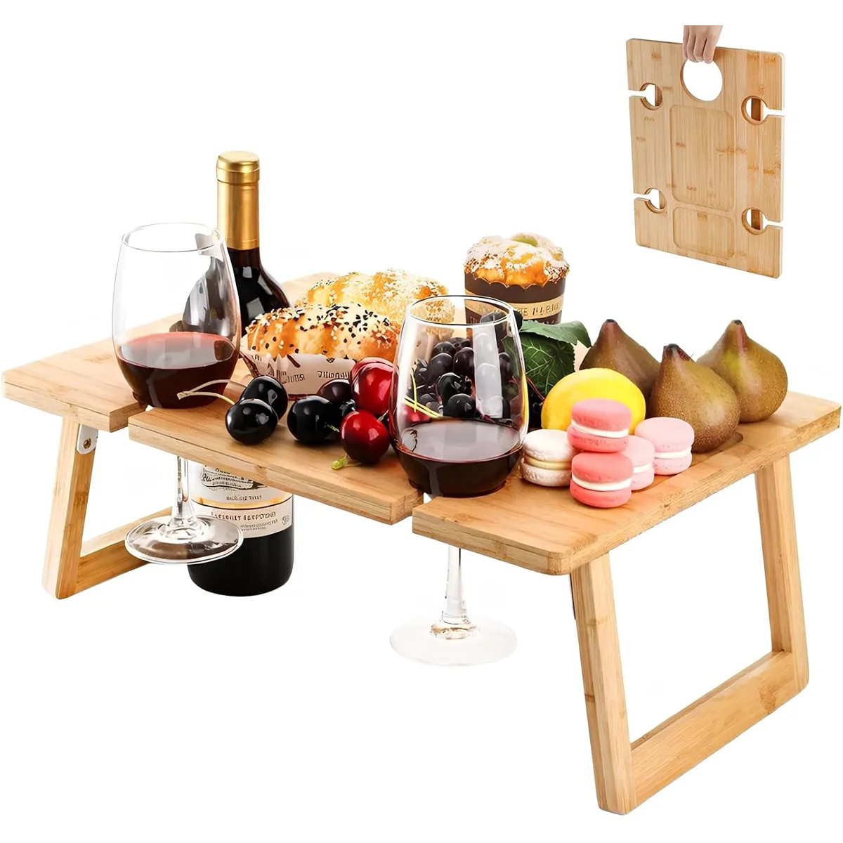Peohud Bamboo Wine Picnic Table