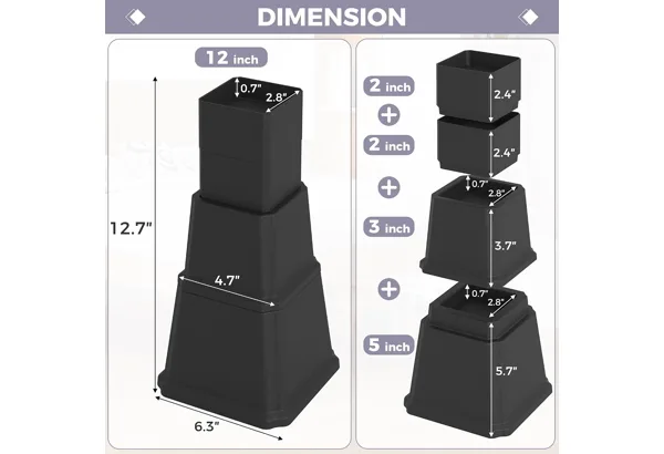 Napnapday Adjustable Risers 12" · 4-Pack, photo 2