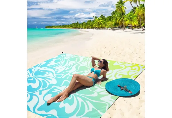 HIHOHO Sandproof Beach Mat 79×83 · Aztec, photo 4