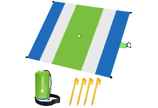 Laybax Blanket + Umbrella Hole 7×5 · Green