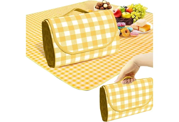 Foldable Picnic Blanket 80×80 · Yellow