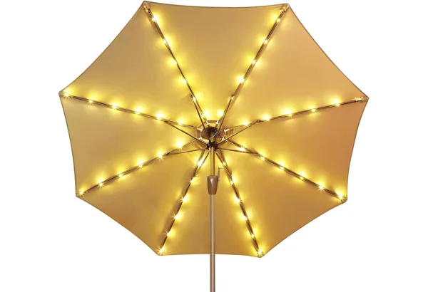 Solar Umbrella String Lights · Warm White, photo 2
