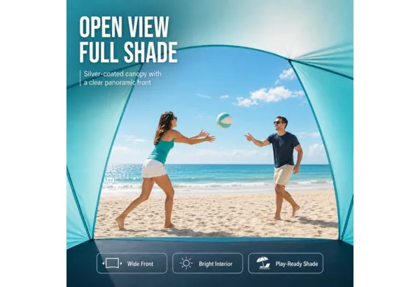 Etto Beach Sun Shelter · 3-Person · Turquoise, photo 6