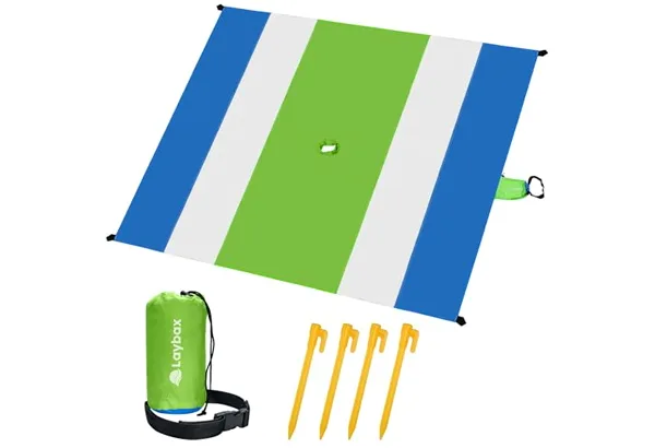 Laybax Blanket + Umbrella Hole 7×5 · Green, photo 2