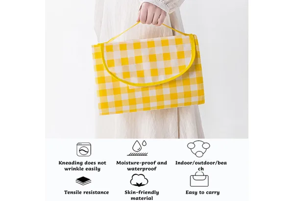 Coldcool Picnic Blanket XL · Yellow Gingham, photo 4