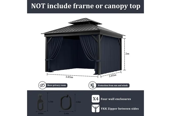 Pakunoda 4-Panel Privacy Sidewalls · 10x10, photo 2