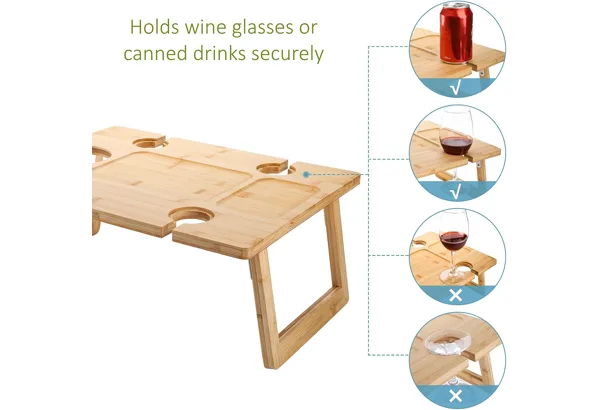 Peohud Bamboo Wine Picnic Table, photo 4